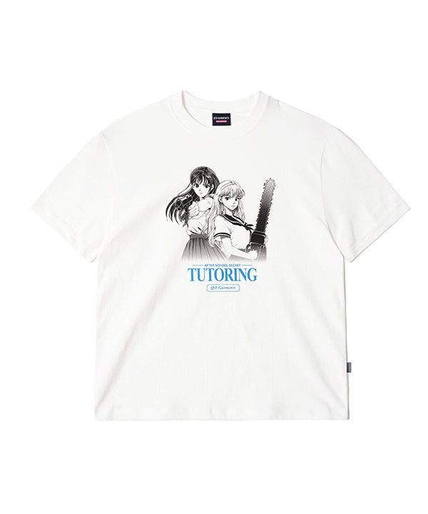 QT8 GARMENTS（キューティーエイトガーメント）の「OC Tutoring W Tee (Ivory)（Tops）」