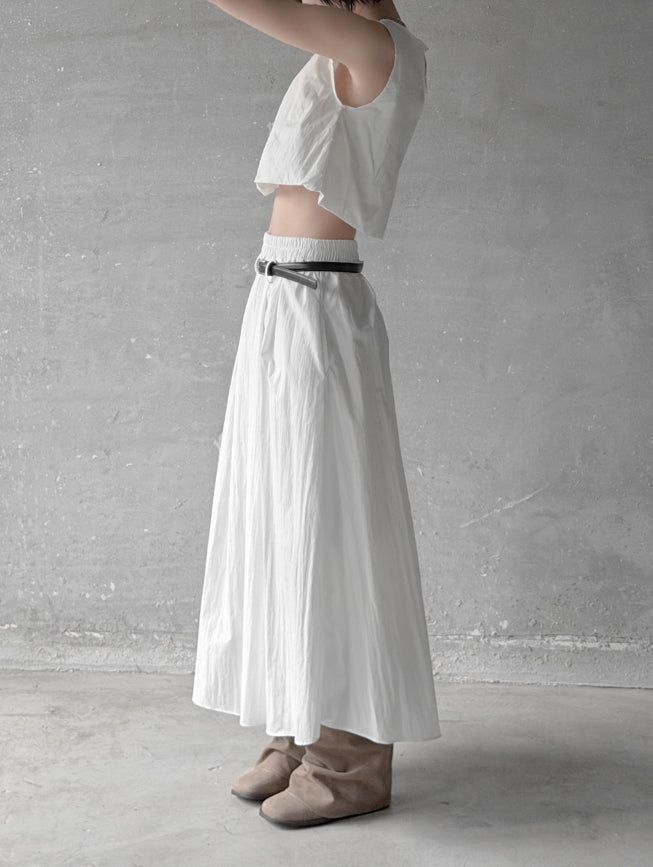 Cloud Nylon Belted Skirt