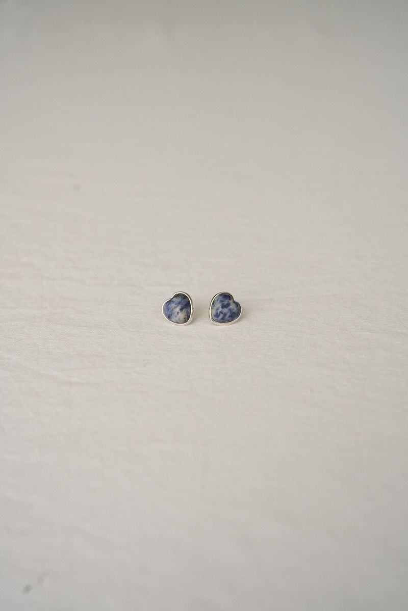 [MADE] Silver925_Heart Natural Agate_E (Red,Blue)