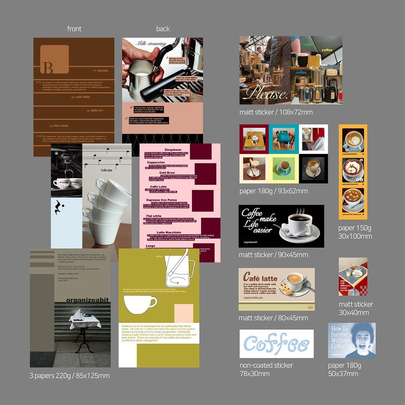 oab coffee pack / scrap sticker set
