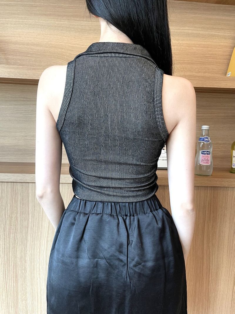 957. Crop halter shirts top (2color)