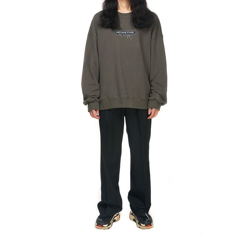 BIG NECK LOGO SWEATSHIRT khaki