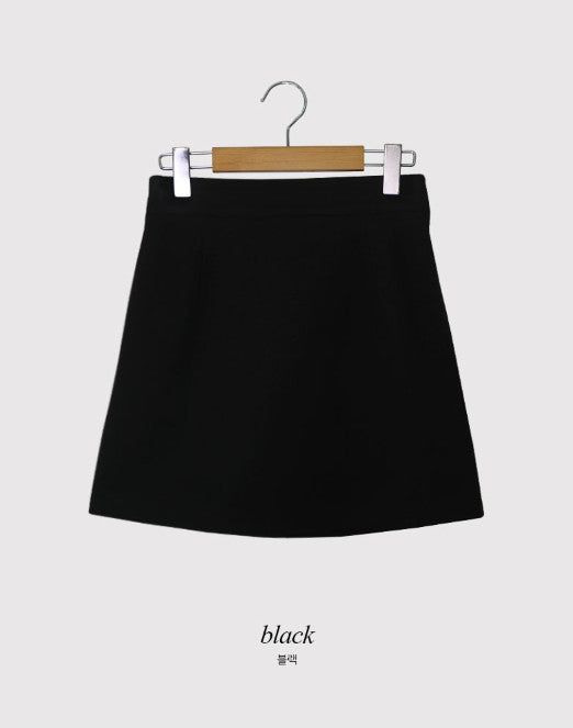 Daily Pintuck Wool Mini Skirt (2color)