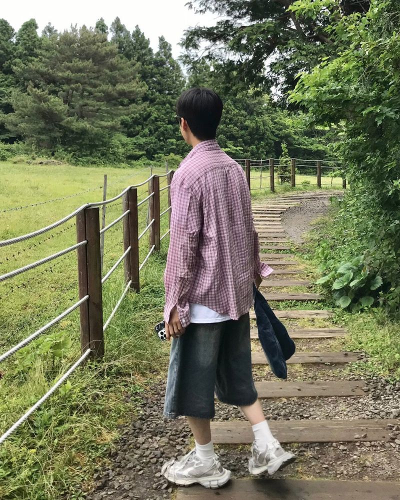 Russ check linen shirts
