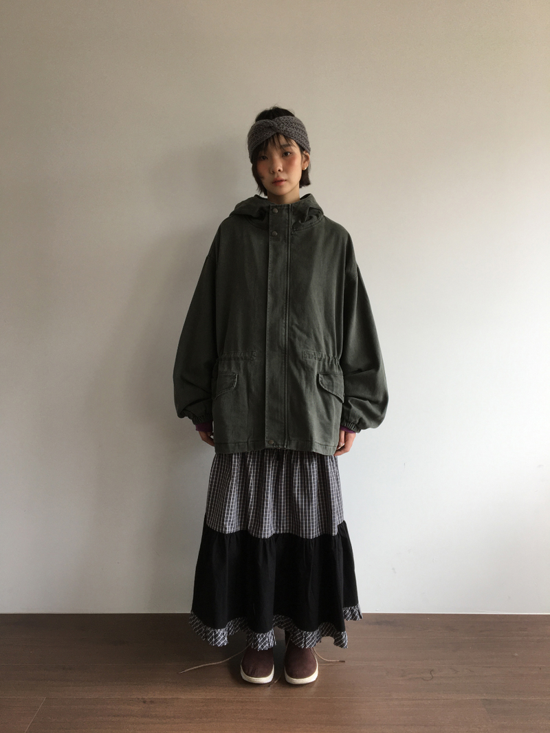 Morrow washed hooded field jacket (2color)