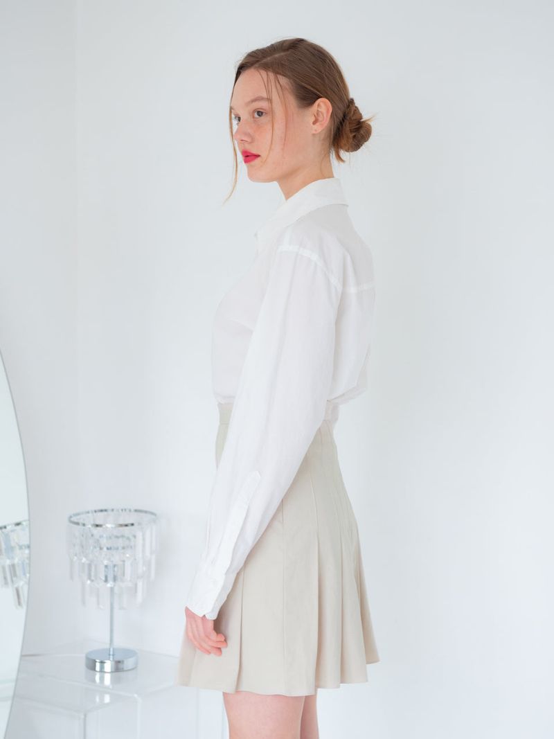 PLEATS SKIRT_BEIGE