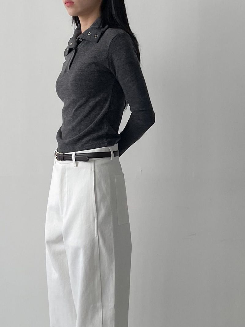 Rivet High Neck Slim Fit T-Shirt