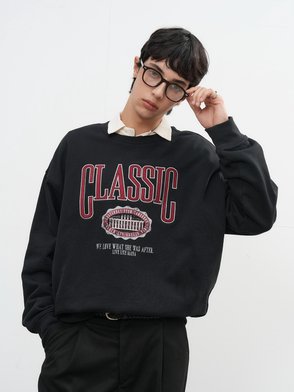 GENERAL IDEA（ジェネラルアイディア）の「classic applique loose fit mtm - black       （Tops）」