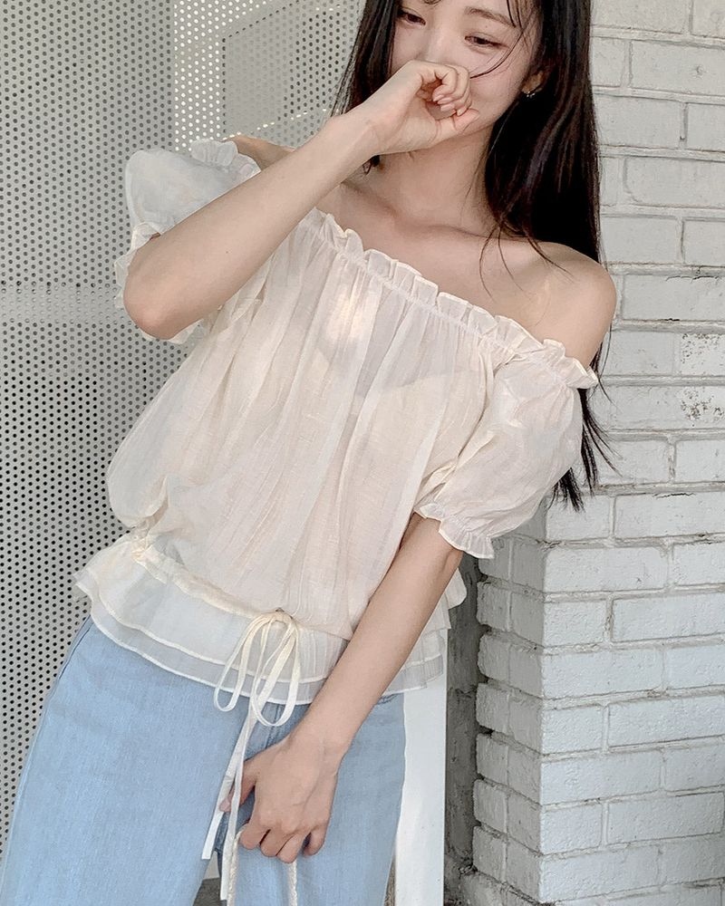 MAYBINS(メイビンス)の「Off‑shoulder frill string blouse(Tops)」