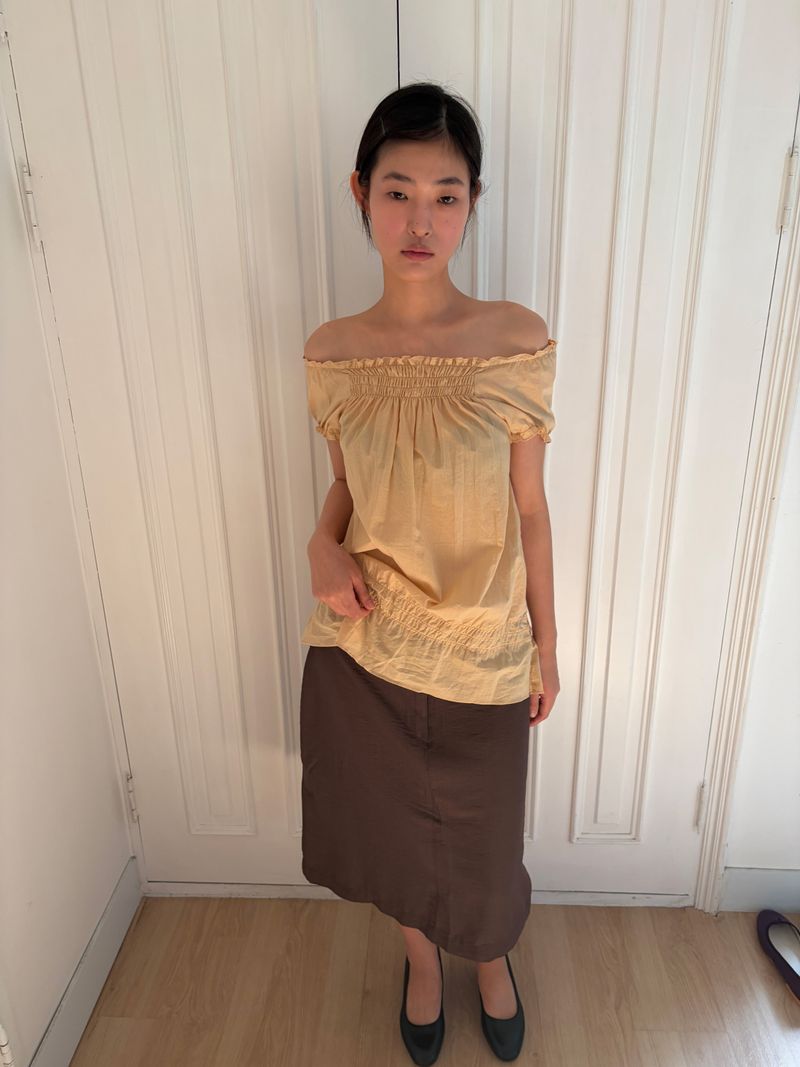 smocked frill blouse