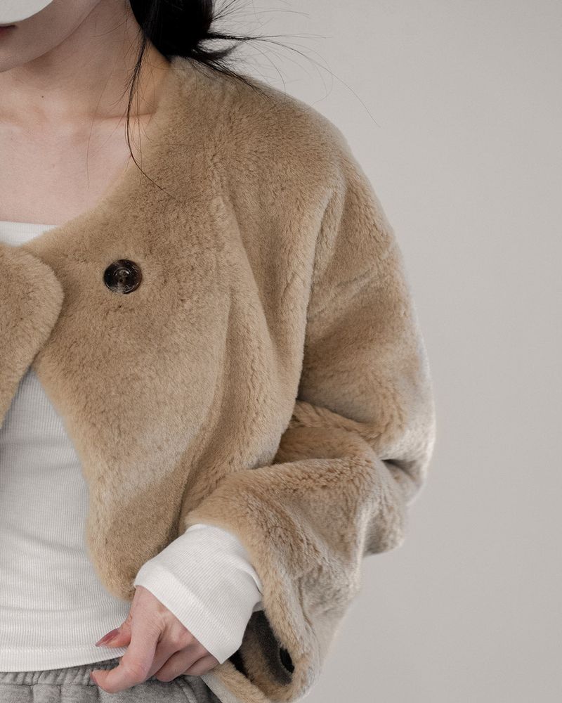 Nenin Fur Jacket & Muffler Set