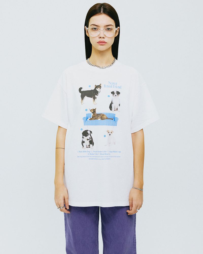 NCOVER（エンカバー）の「DOG FRIENDS TSHIRT-WHITE（Tops）」