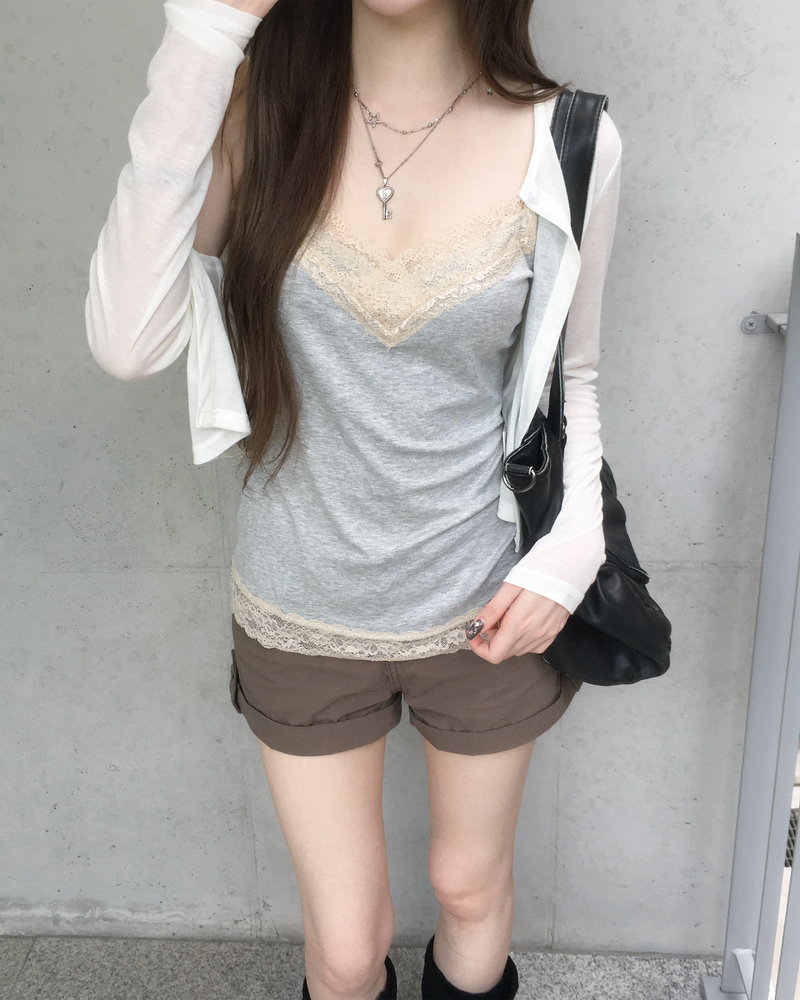 Cotton roll up shorts