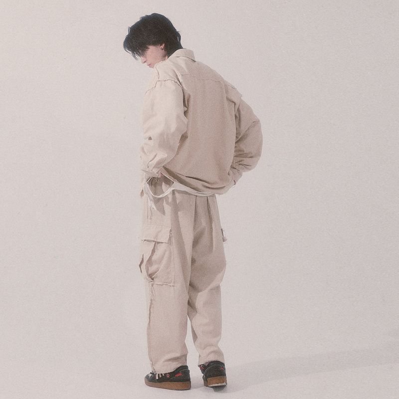 grunge plain shirt_lightbeige