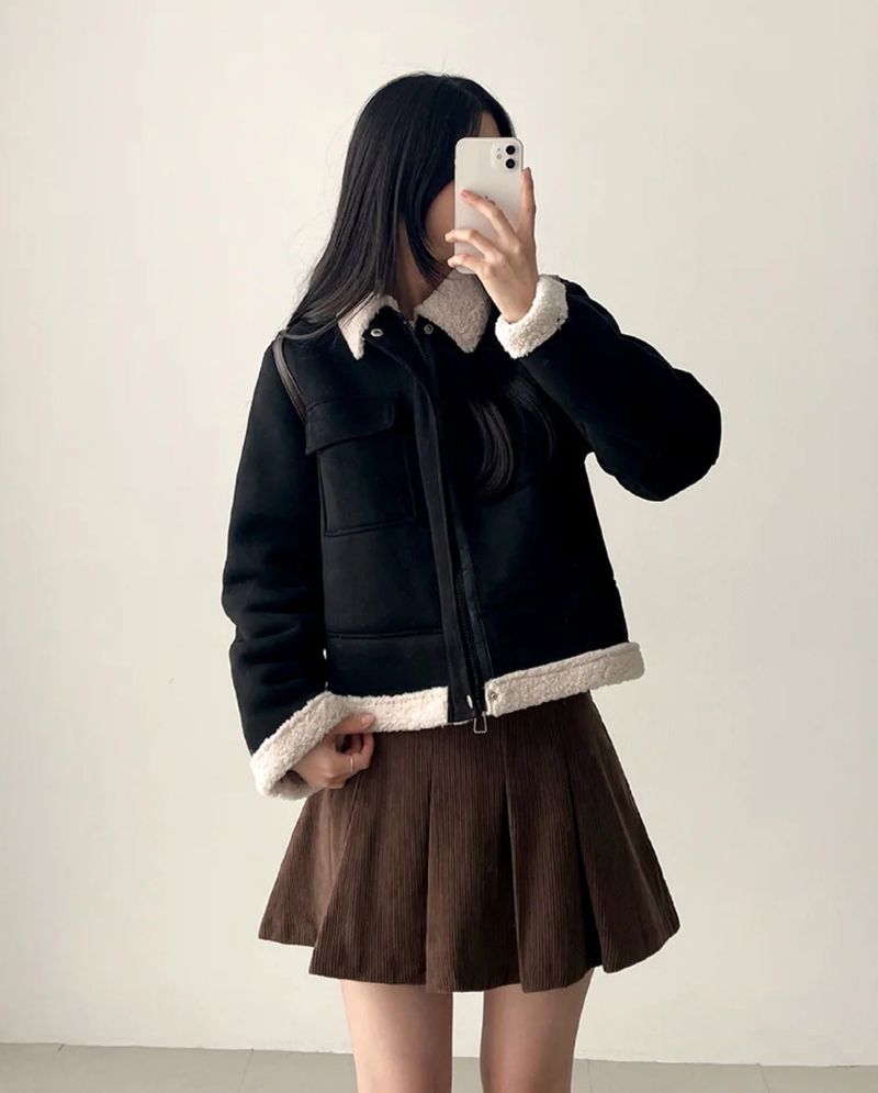 Kiro corduroy pleats mini skirt