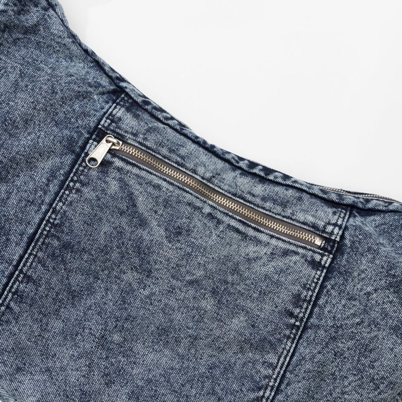Washed Denim Shoulder Bag (Blue)