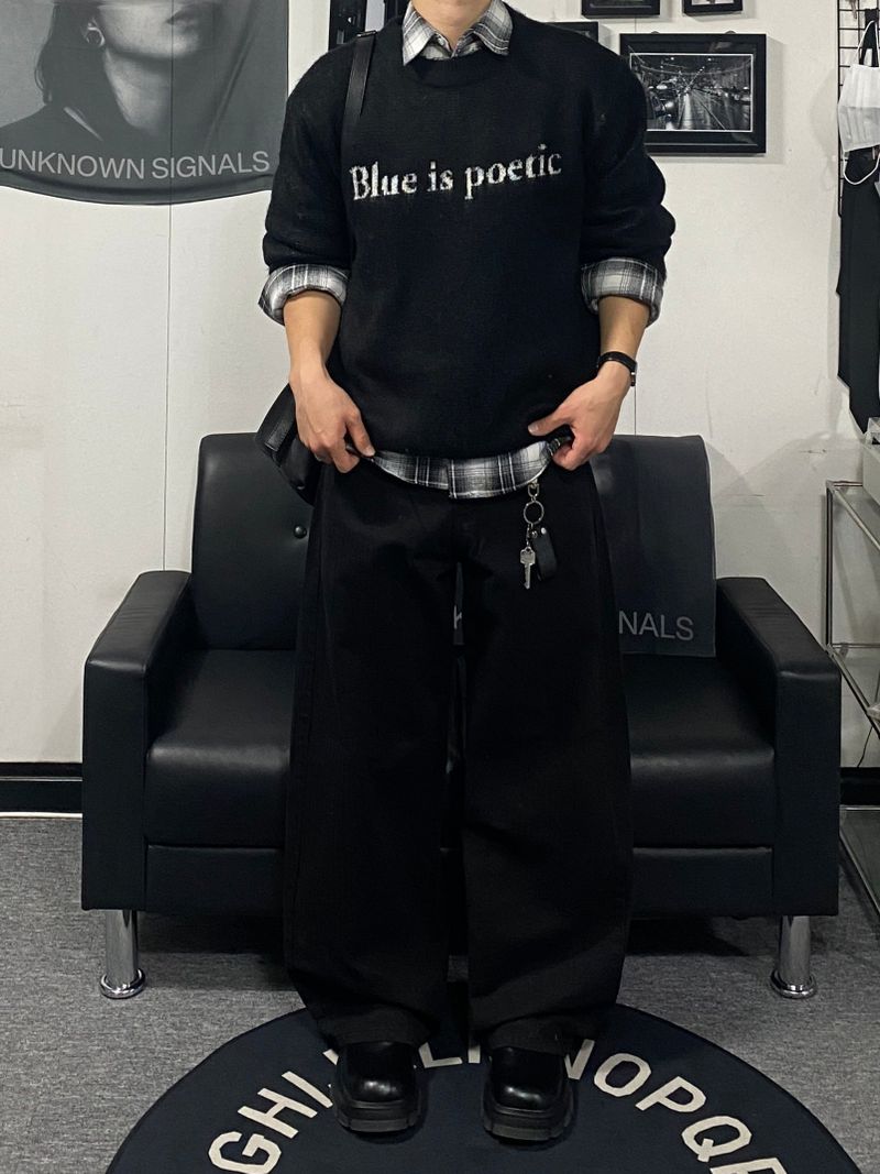 ポナード ヘリンボーン カーブドコットンパンツ 2C