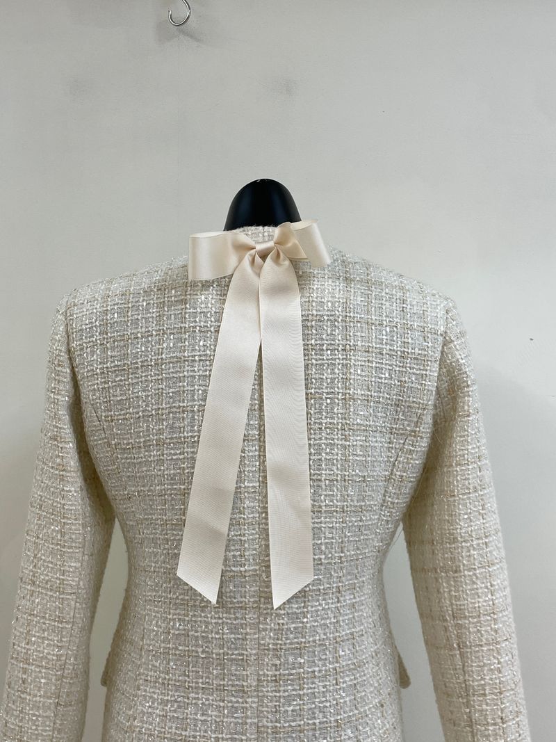 ribbon tweed dress