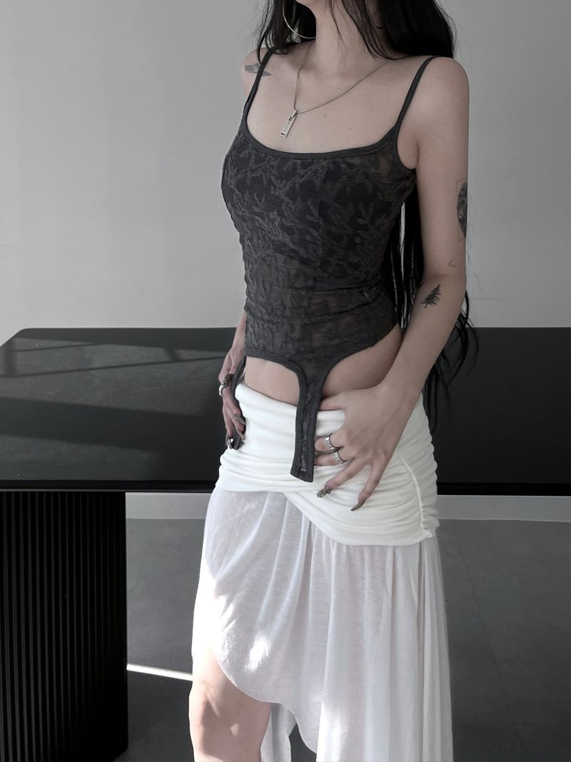 lace see-through eve top (2color)