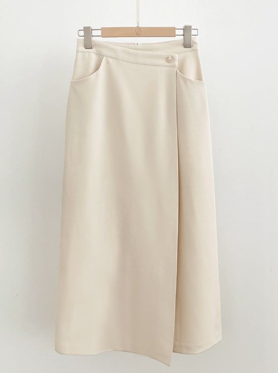 Chad Button Wrap Long Skirt
