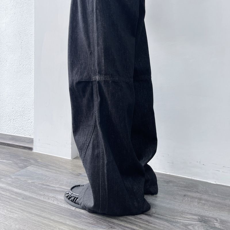 Ink Black Draped Trousers