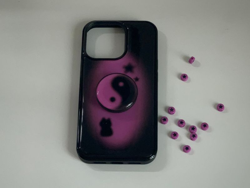 [MADE] cat universe epoxy case + yinyang tail tok SET