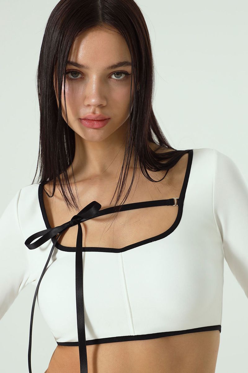 Line Classic Bikini Bra Top WH (Side ribbon)