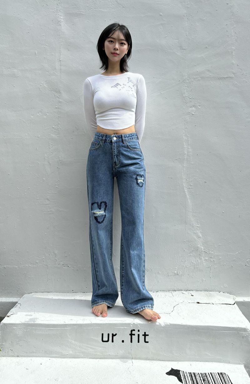 VINTAGE EMBROIDERED DENIM PANTS code 17911