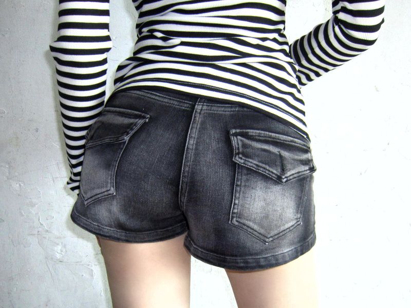 Vintage zip short denim-PT