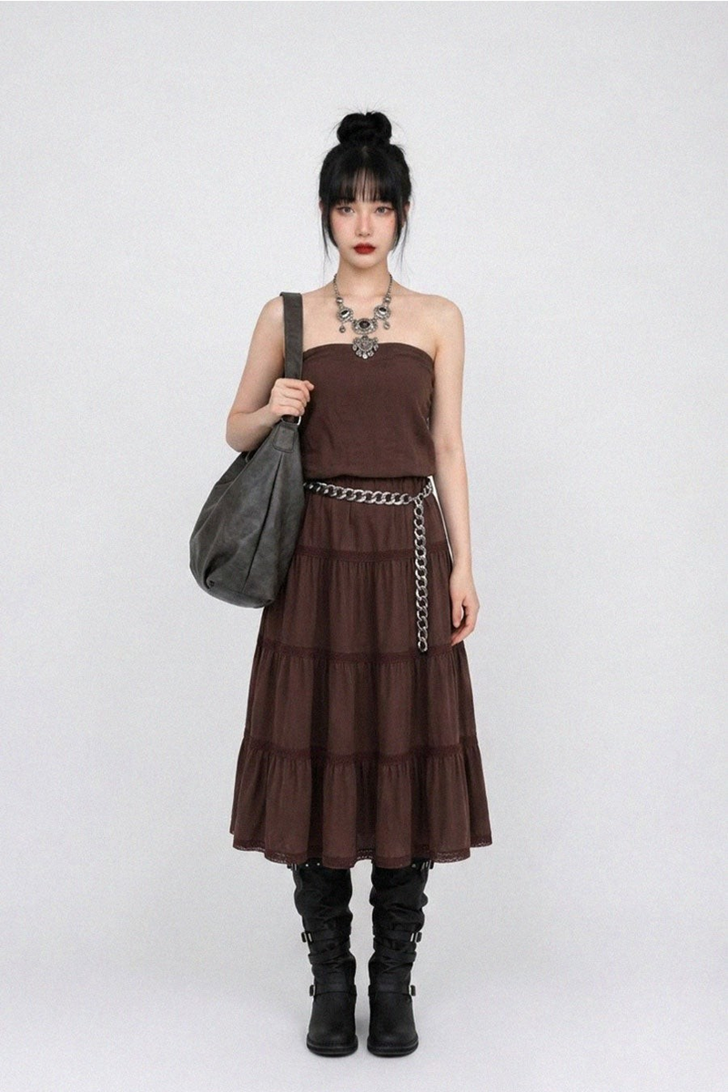 RUSTIC ROMANCE TIERED MAXI SKIRT