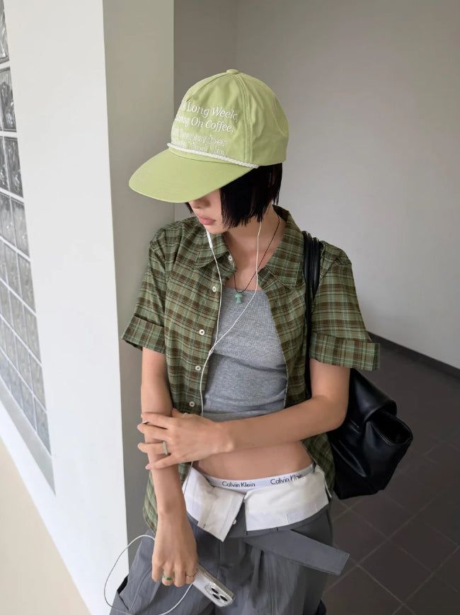 CHECK ROLL-UP SHIRT