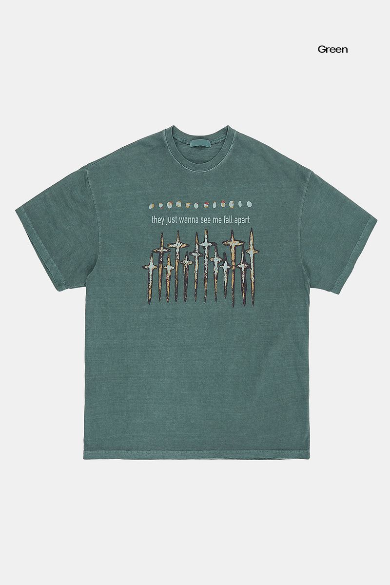 Curse many cross pigment over T-shirt