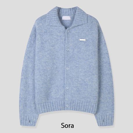 Martic Wool Collar Warmer Knit Cardigan