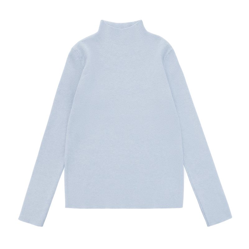 HALF-NECK KNIT TOP (Light blue)