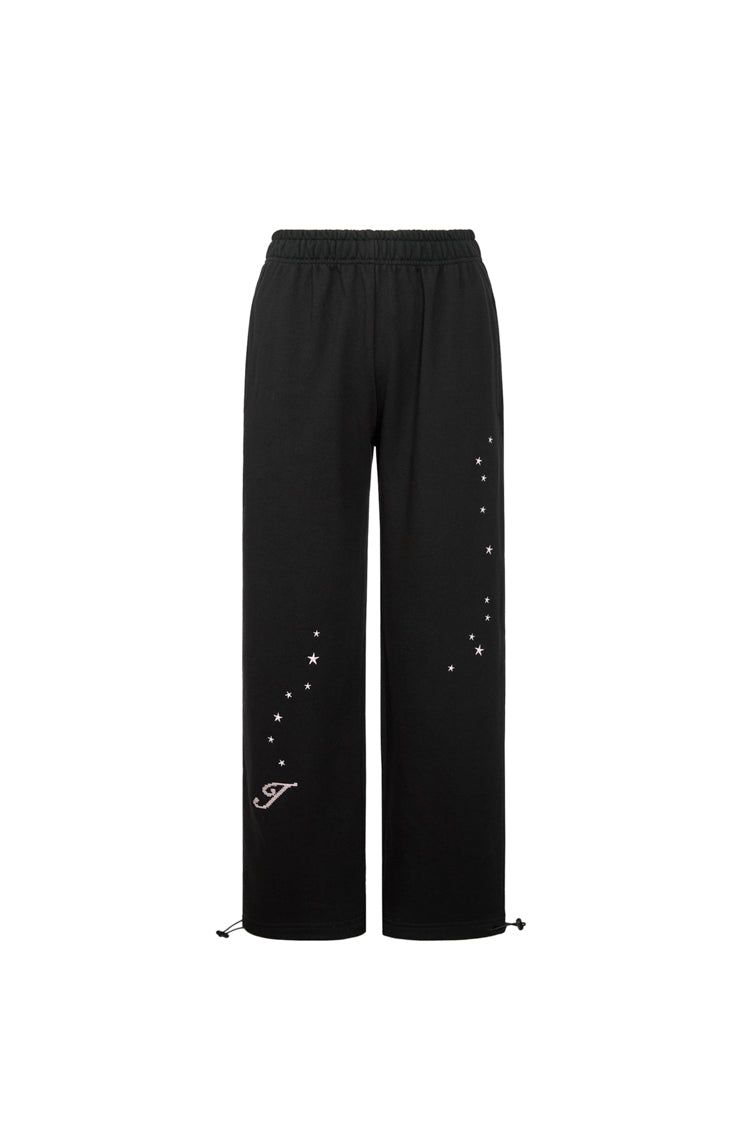 star embroidered two-way sweatpants (BLACK)