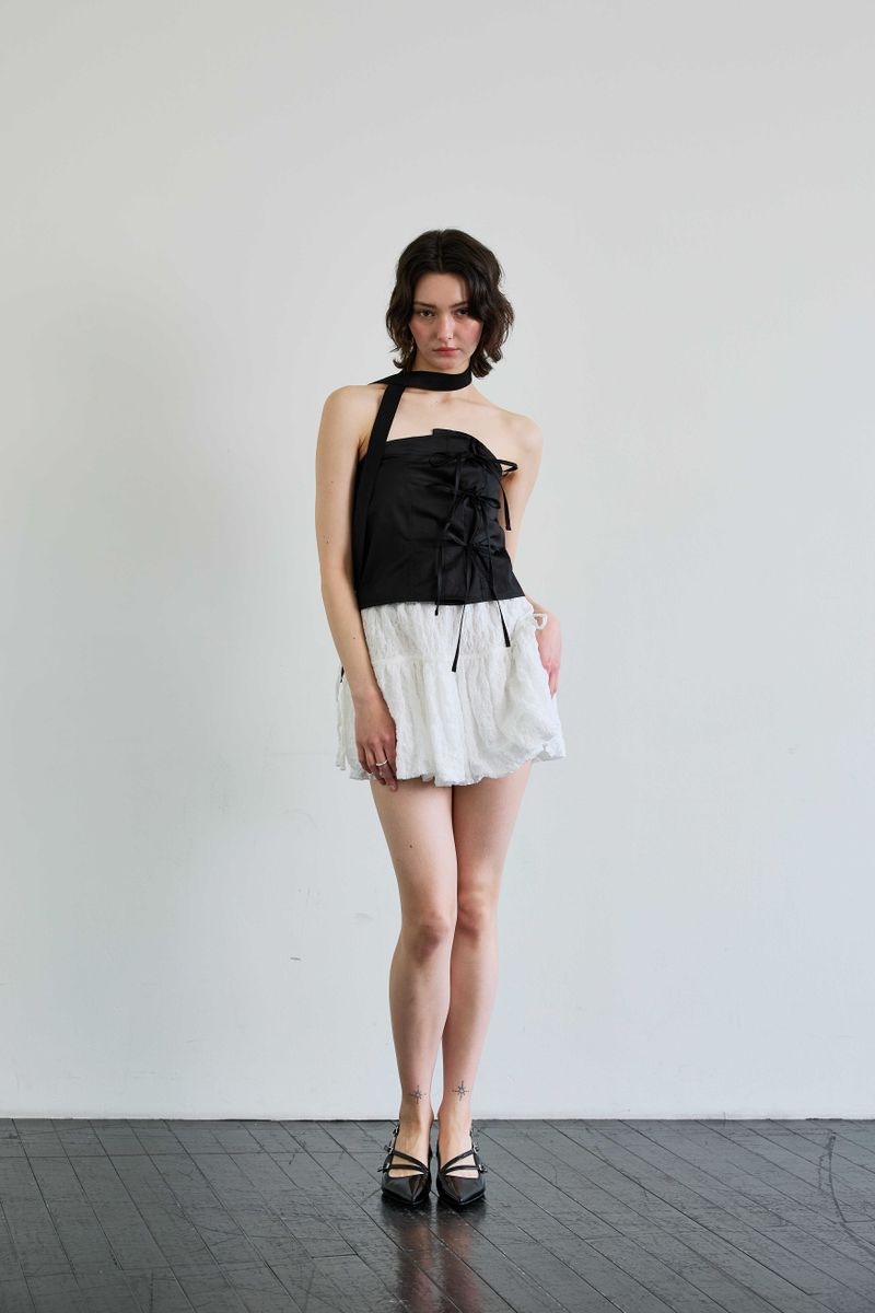 ELFIN SCARF TOP / BLACK
