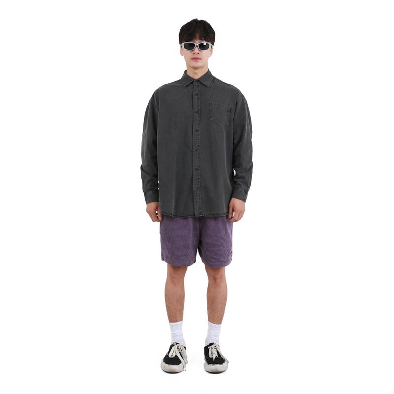 PIGMENT COATED SHIRTS CHARCOAL