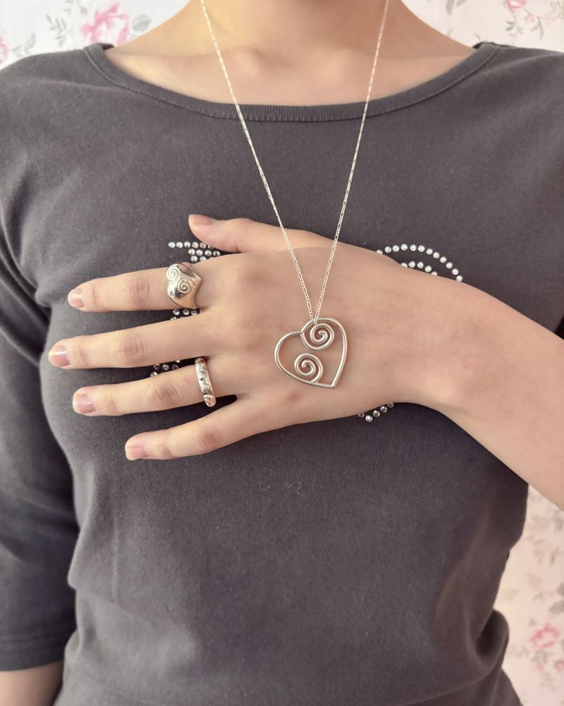 [925SILVER] MOOD LOOP HEART NECKLACE