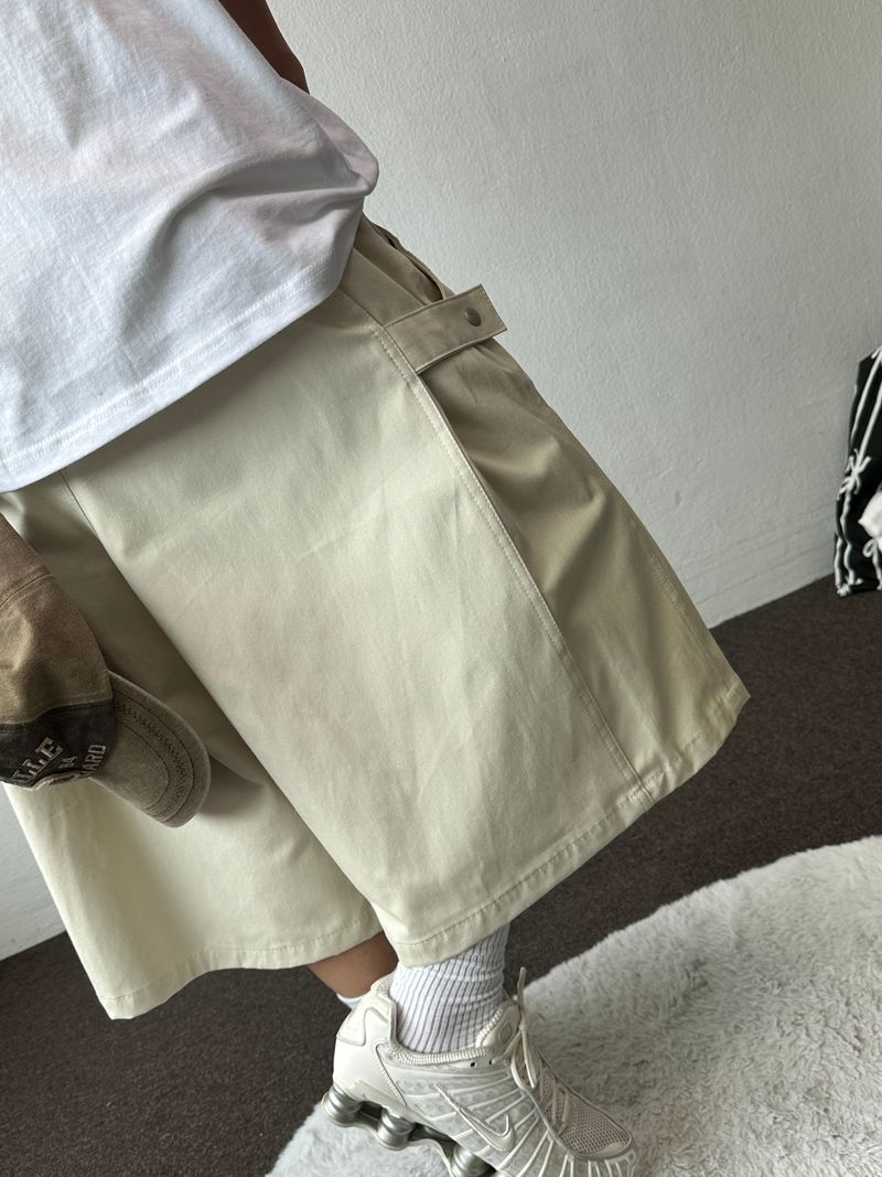 Jien Side Snap Cotton Bermuda Shorts 5color