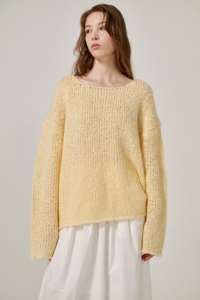 PLAT DU JOUR(プラドゥジュール)の「Mohair knit (Yellow)(Tops)」
