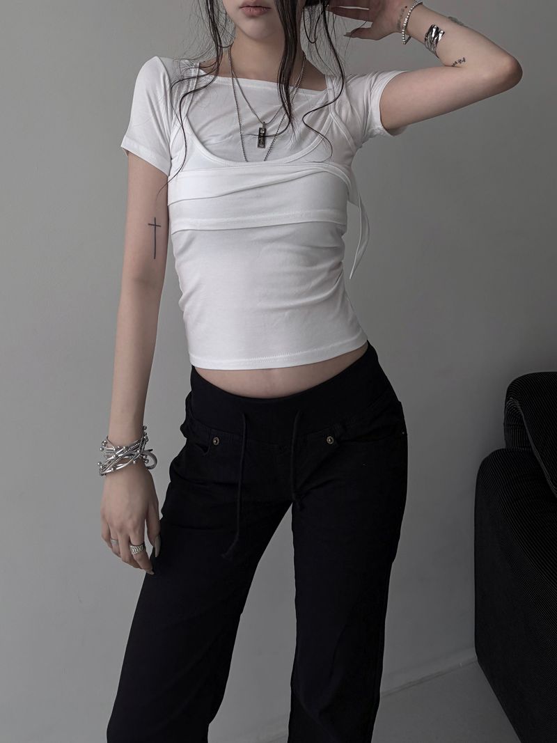 top layered short sleeves