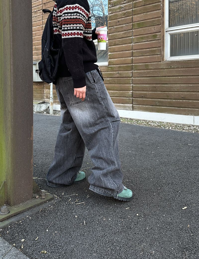 No.1100 slap back snap wide denim PT