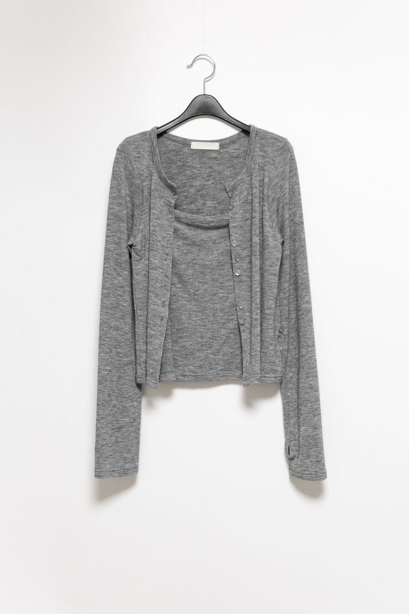 melange layered cardigan top(3colors)