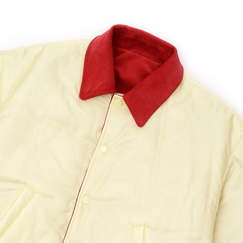 [UNISEX] Reversible "WORLD PEACE" Padded Bomber Jacket (Light Yellow)