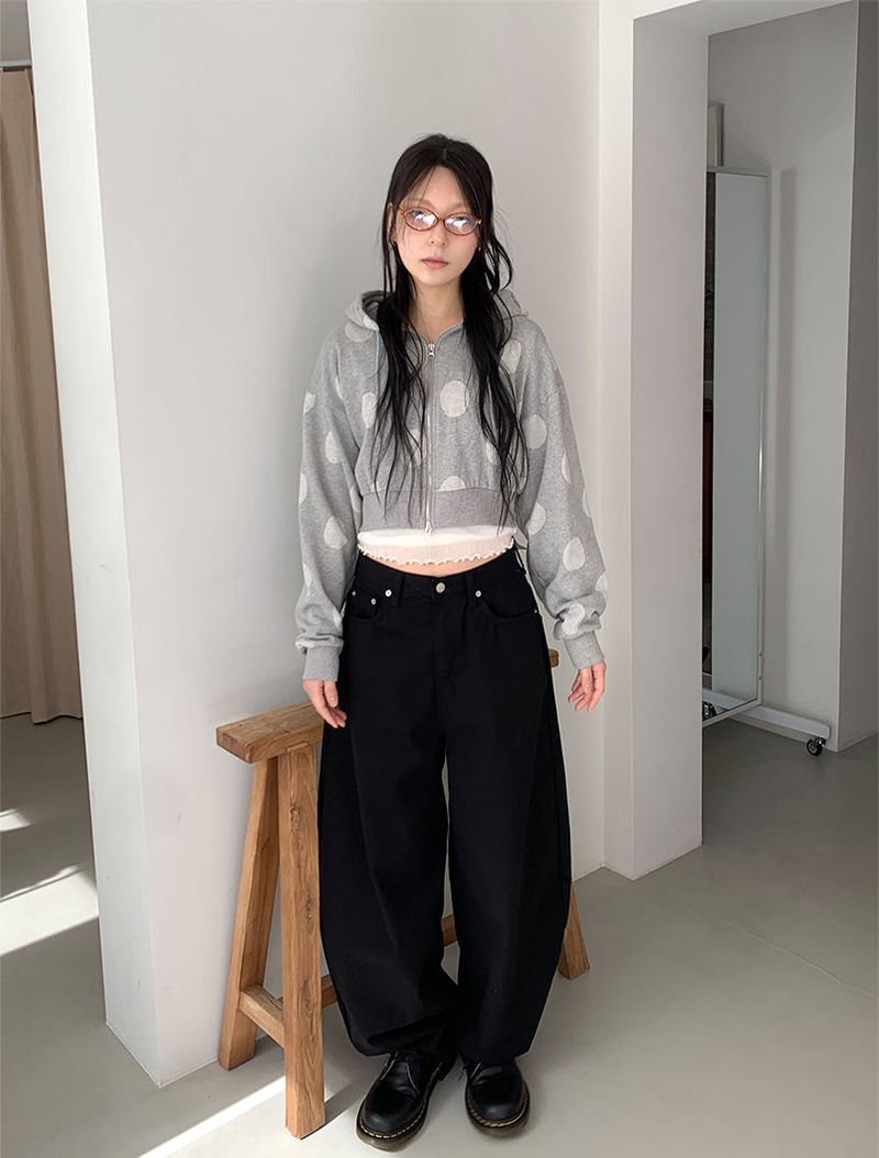 DOT HOOD ZIP-UP (2C)