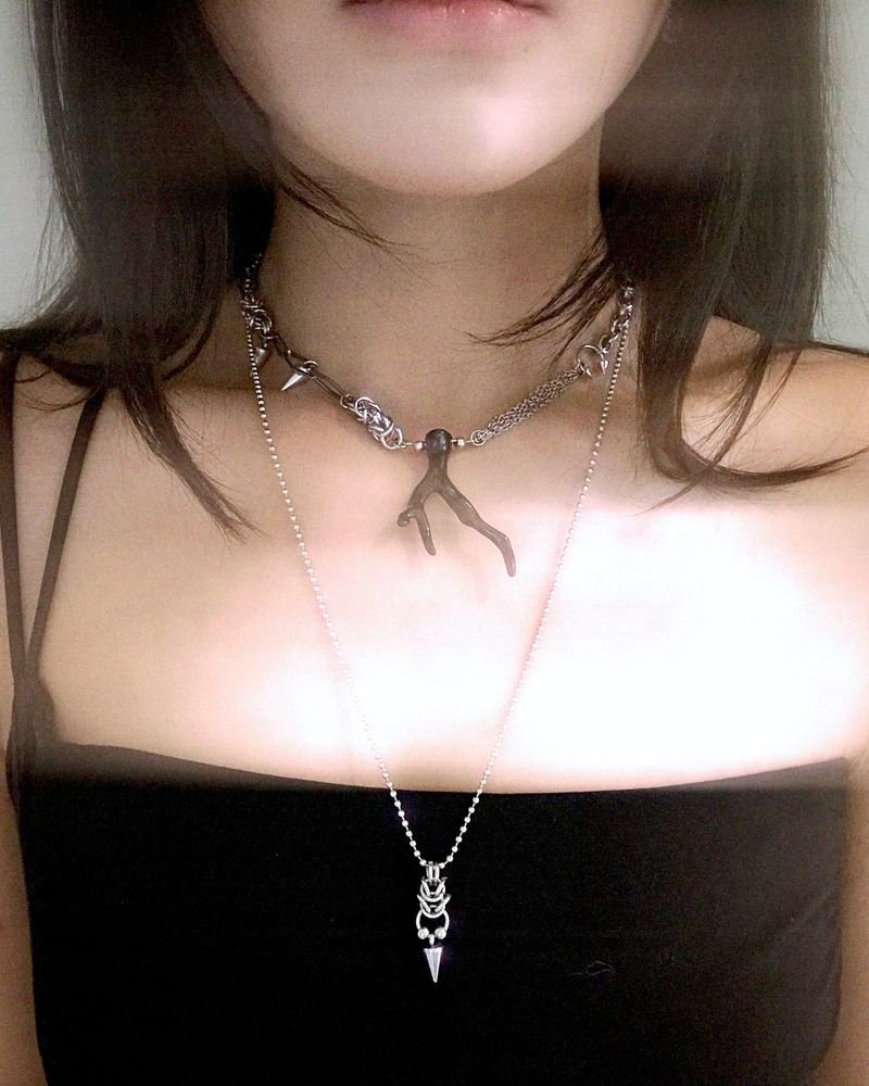 Black Branch Charm Necklace