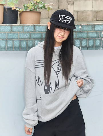 CAT GIRL HOODIE - GRAY