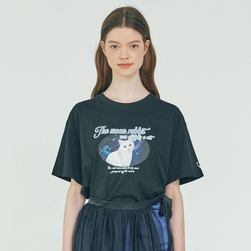 LuluChou（ルルシュ）の「Actually a Cat T-shirt - BLACK（Tops）」
