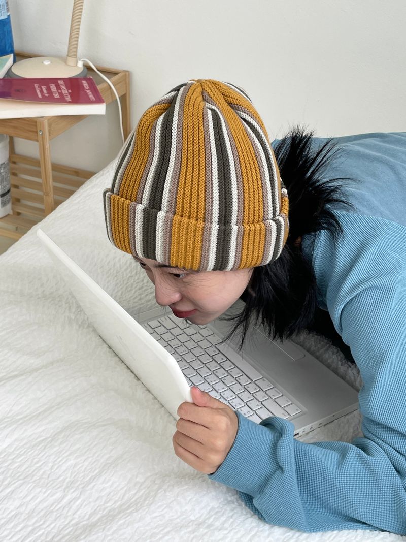 Retro color beanie 