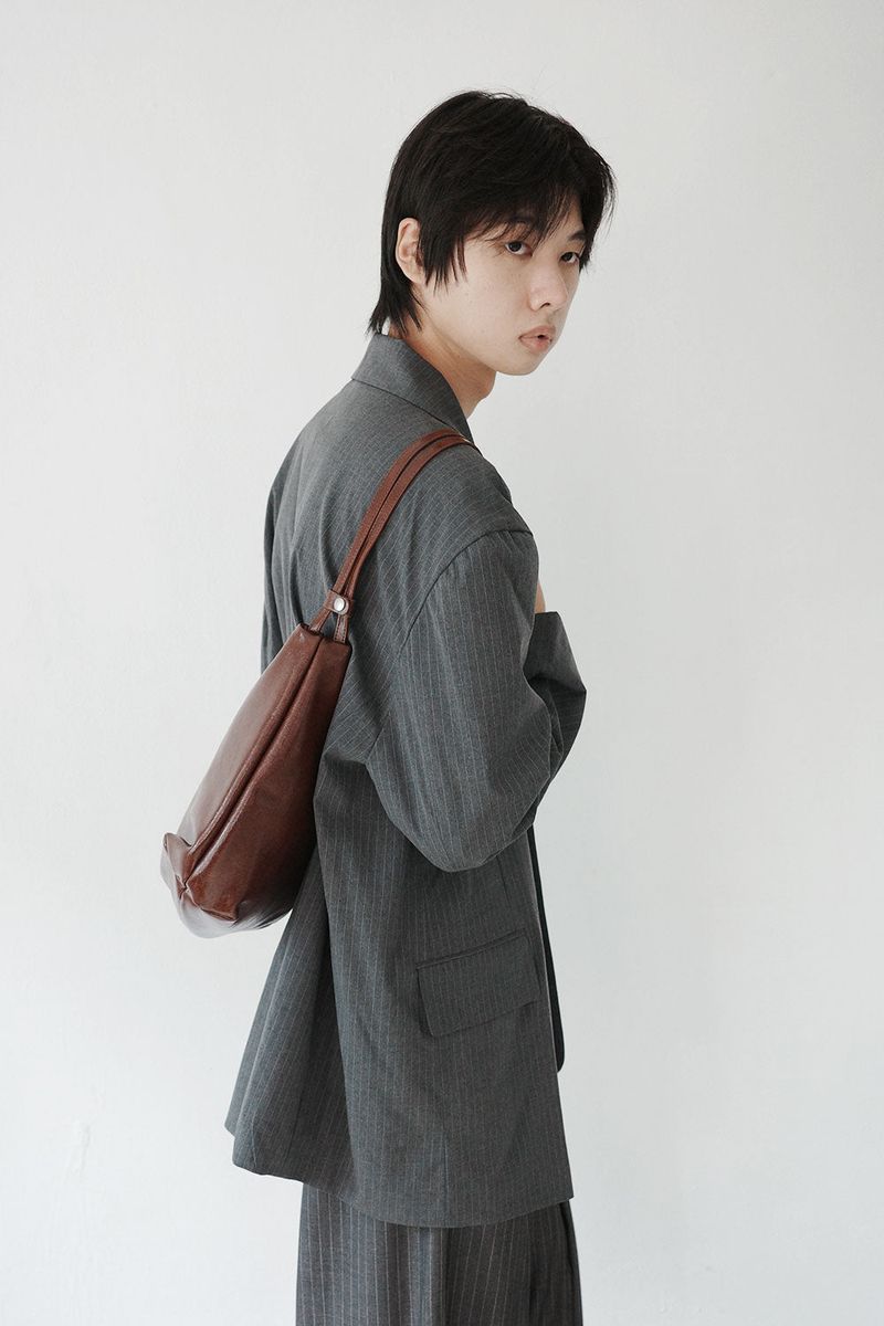 leather double strap bag